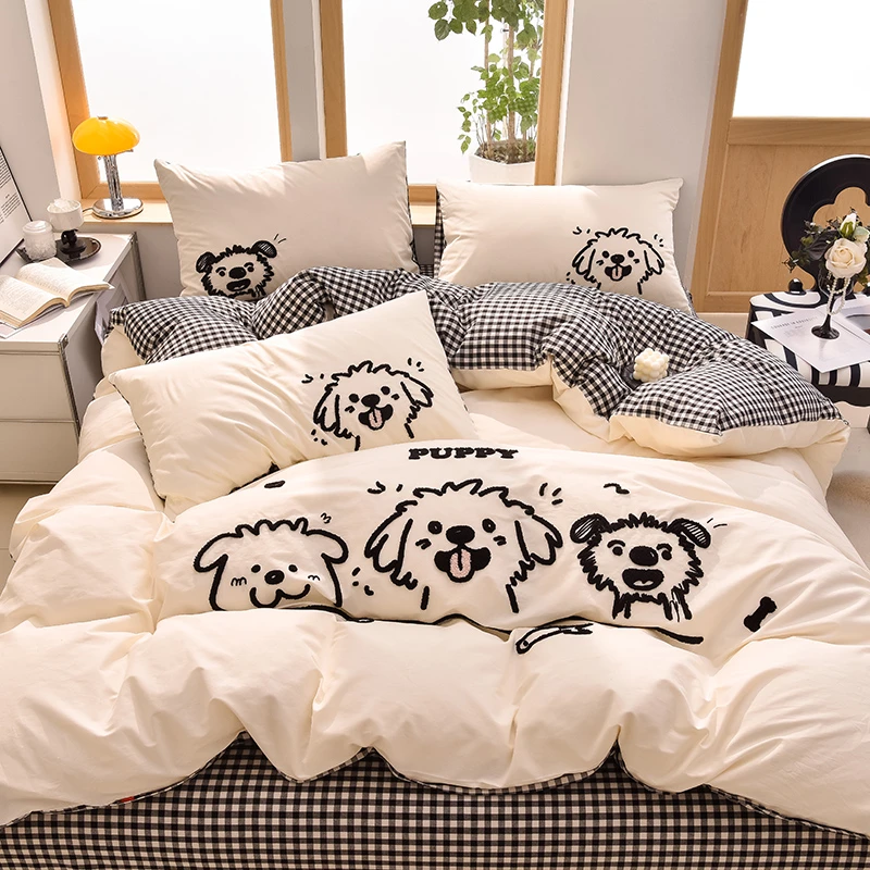 诺漾家纺-全棉卡通多巴胺40支水洗棉毛巾绣四件套学生宿舍三件套