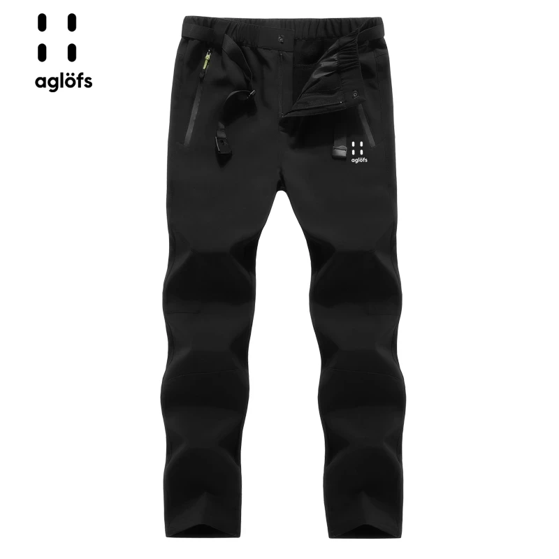 火柴冲锋裤2025秋冬新款工装裤加绒加厚登山软壳裤