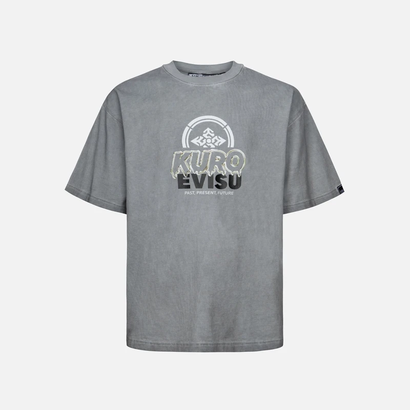 EVISU KURO 2024夏季 男士家花短袖宽松T恤2ESGNM4TS5149LFCT