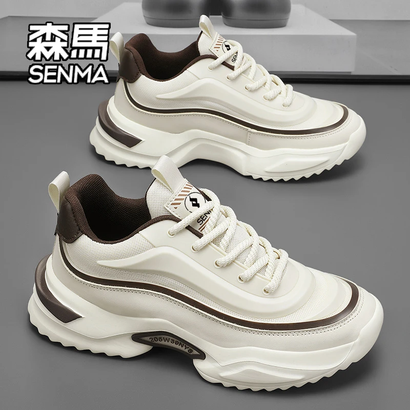 SENMA/森马男鞋冬季高级感潮流青少年休闲跑步厚底增高运动老爹鞋