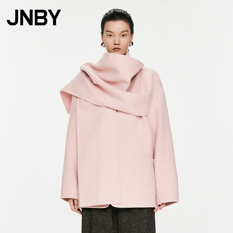 JNBY/江南布衣秋冬季斗篷披肩中长款毛呢大衣休闲宽松女5O0812230