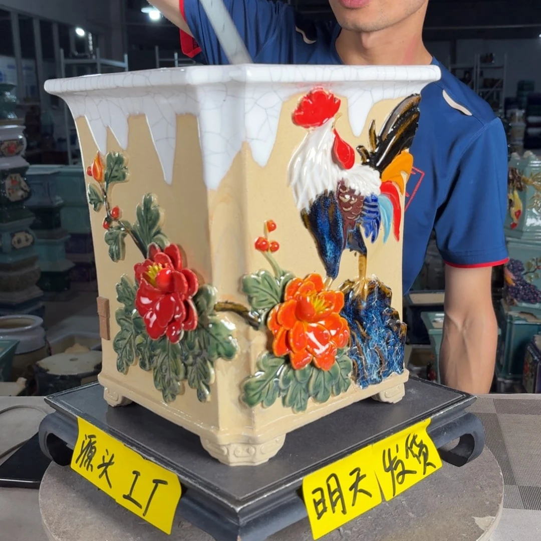 一风堂石湾花盆 内21*27编号750