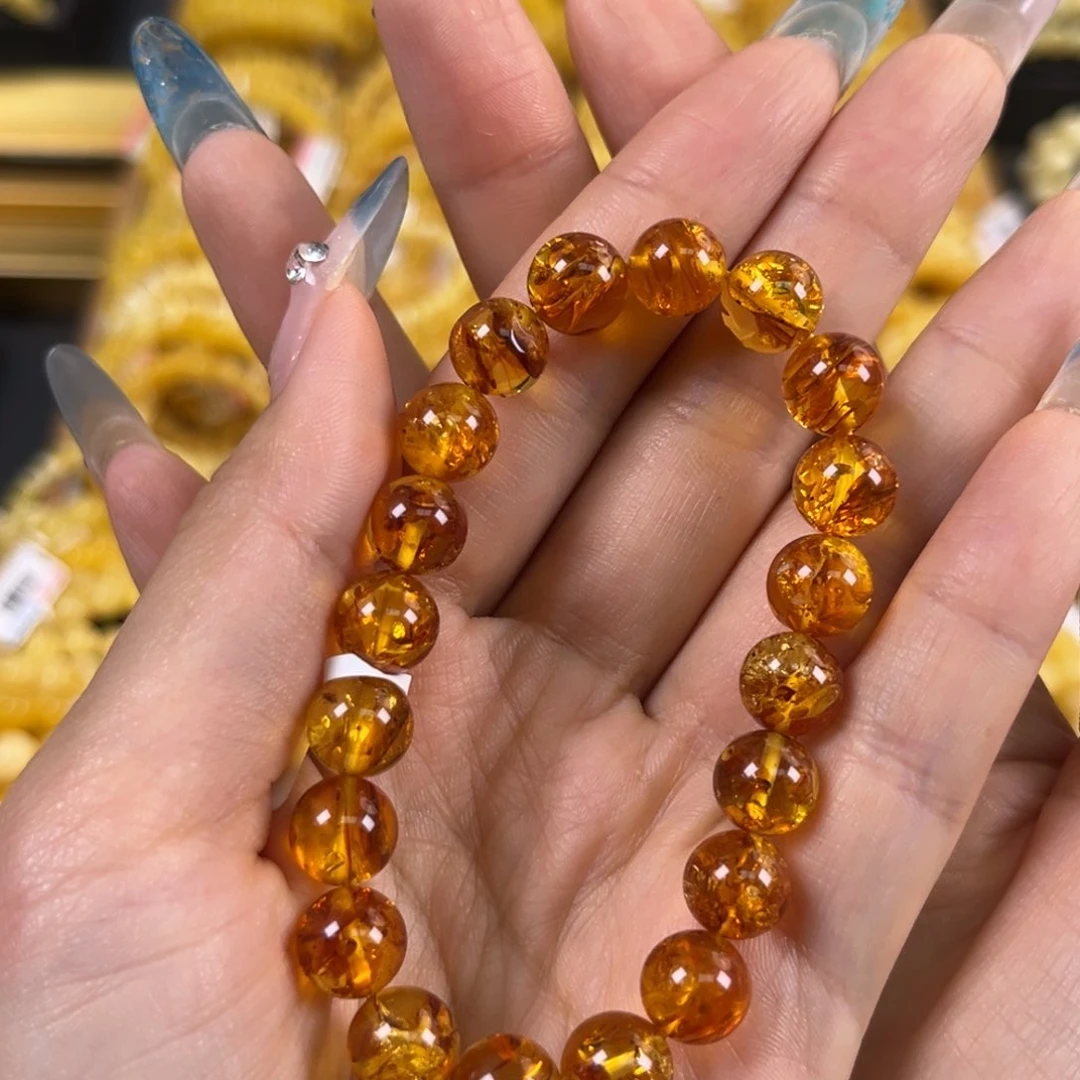 裸石琥珀未镶嵌金沙花珀