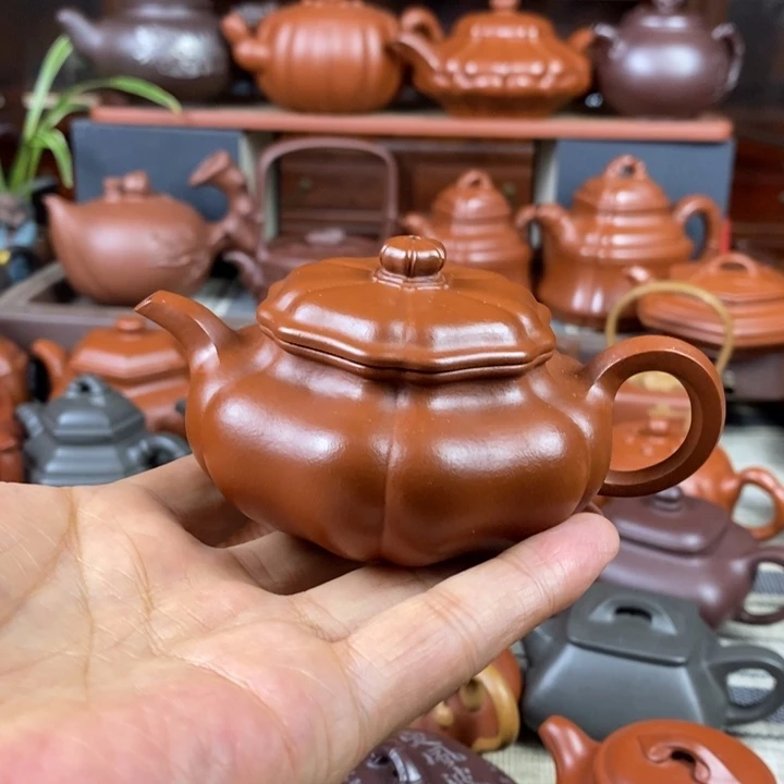 紫砂茶壶葵仿古130-300cc原矿赵庄朱泥特价l