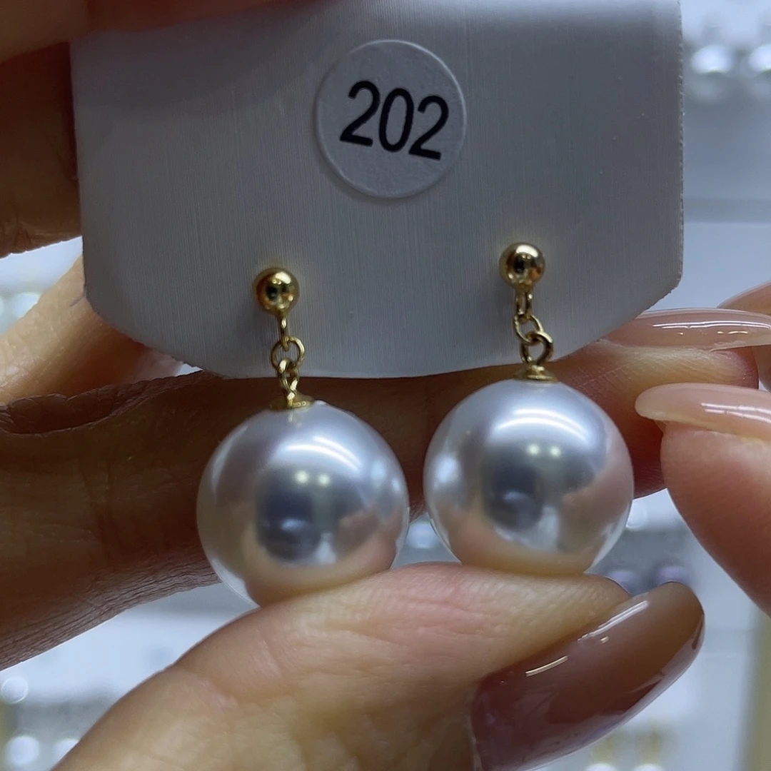 银S925镶嵌淡水珍珠耳饰