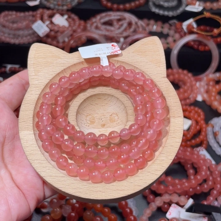 南红玛瑙未镶嵌配饰手串6.5咪冰粉1088