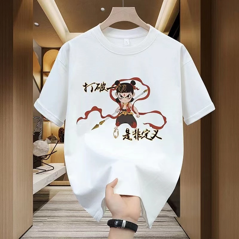 爆款国潮个性哪吒T恤 新款百搭休闲潮流印花短袖