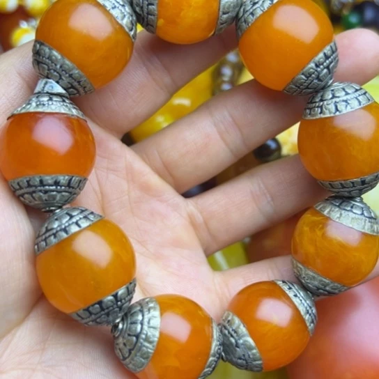 琥珀未镶嵌手链蜜蜡