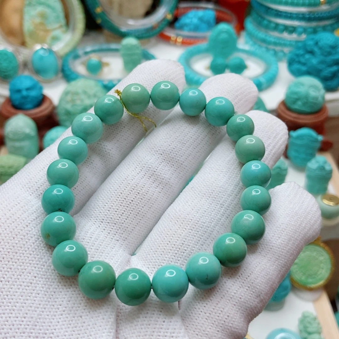 绿松石未镶嵌圆珠手串8.8mm