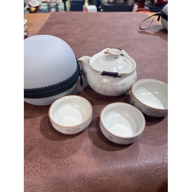 082紫藤花一壶三杯旅行茶具