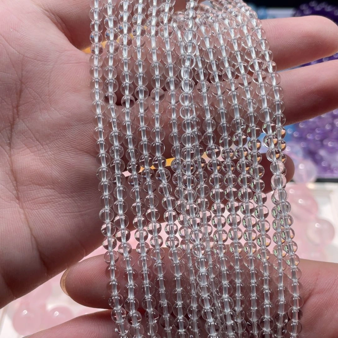 未镶嵌手链烟晶白水晶4m半成品