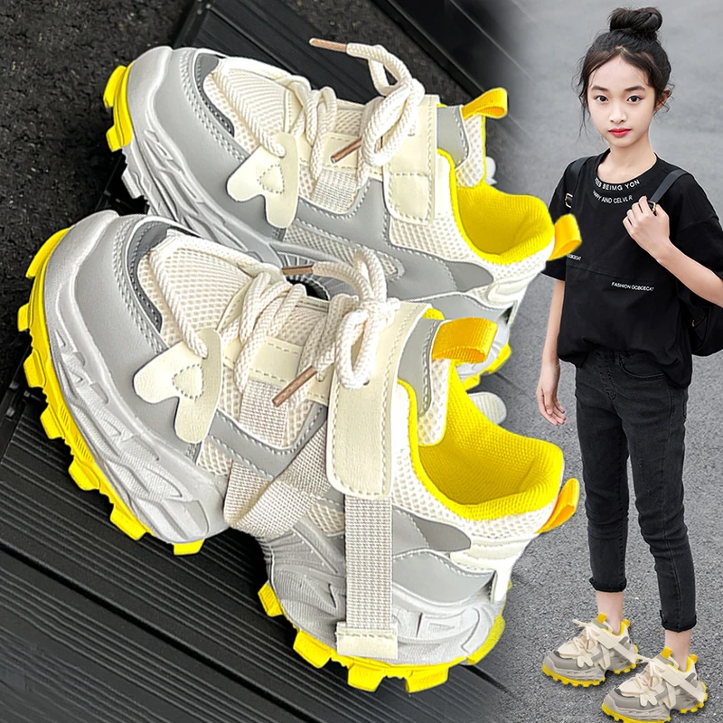 女童鞋夏季2025新款儿童网面透气运动鞋中大童软底女童鞋子