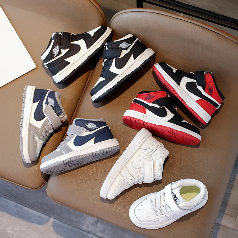 2025新款儿童运动鞋秋季高帮男孩鞋女童空军休闲板鞋篮球鞋