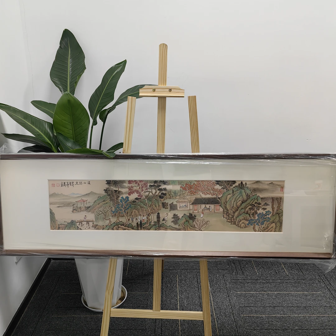 王建明老师小青绿山水装裱山水画作品