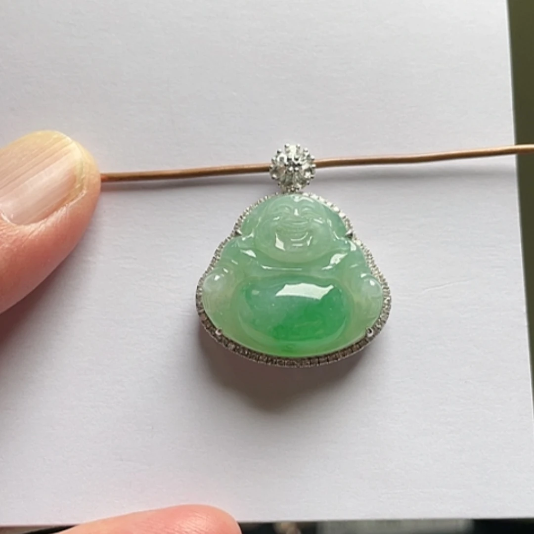 【闪购商品】吊坠(不含链)18K金镶嵌翡翠