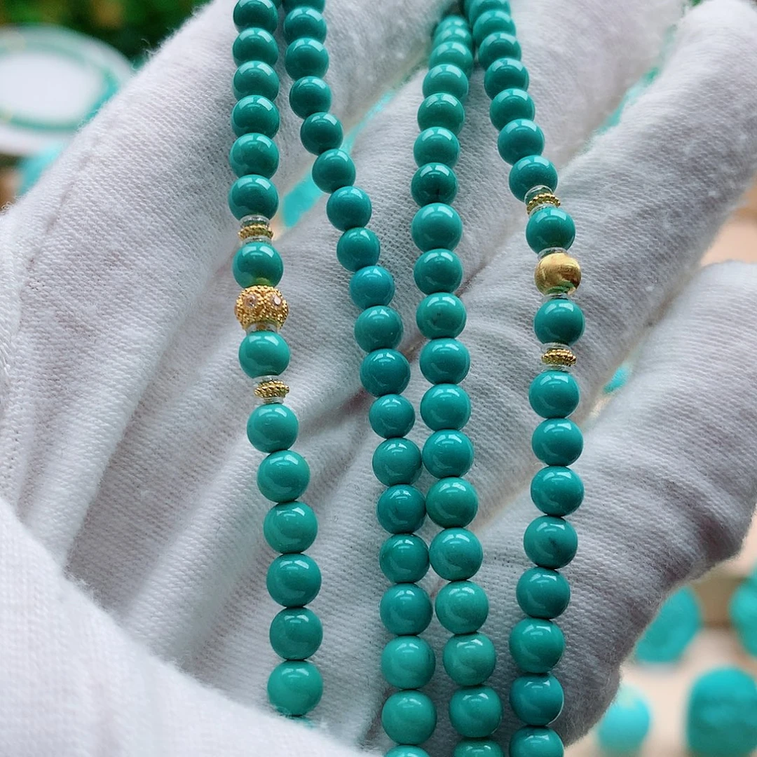 绿松石18K金镶嵌配饰