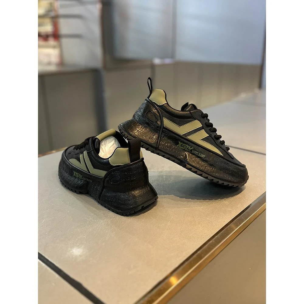 DMXUXM『设计风』轻松搭配~匠心制作~新款复古厚底运动休闲老爹鞋男