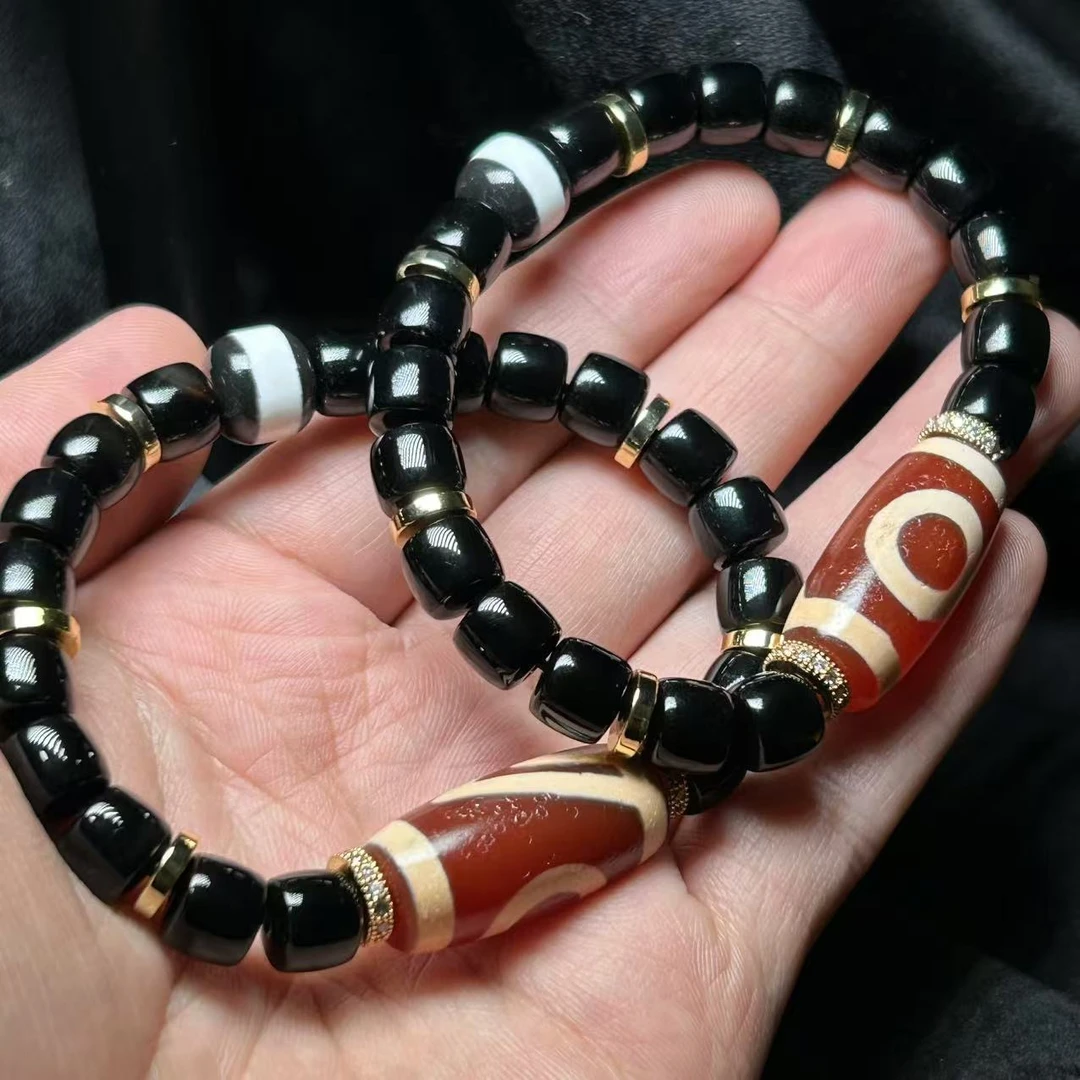 【曹美丽精选】H49431-玛瑙DIY手串（一眼靠山）多样性发一-13×29mm