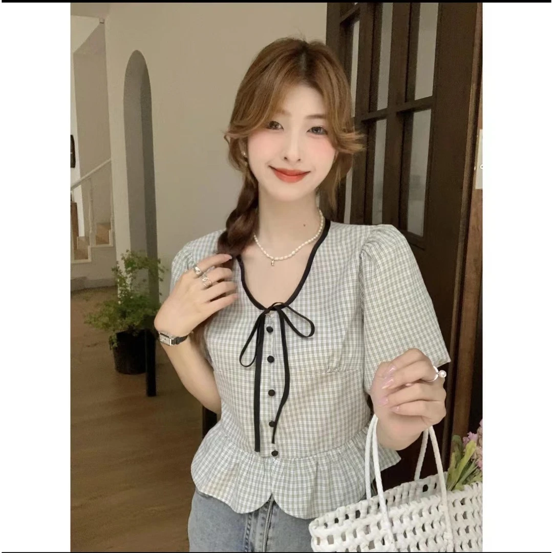 【青苍】夏季新款温柔显瘦小香风衬衫上衣CCC11190