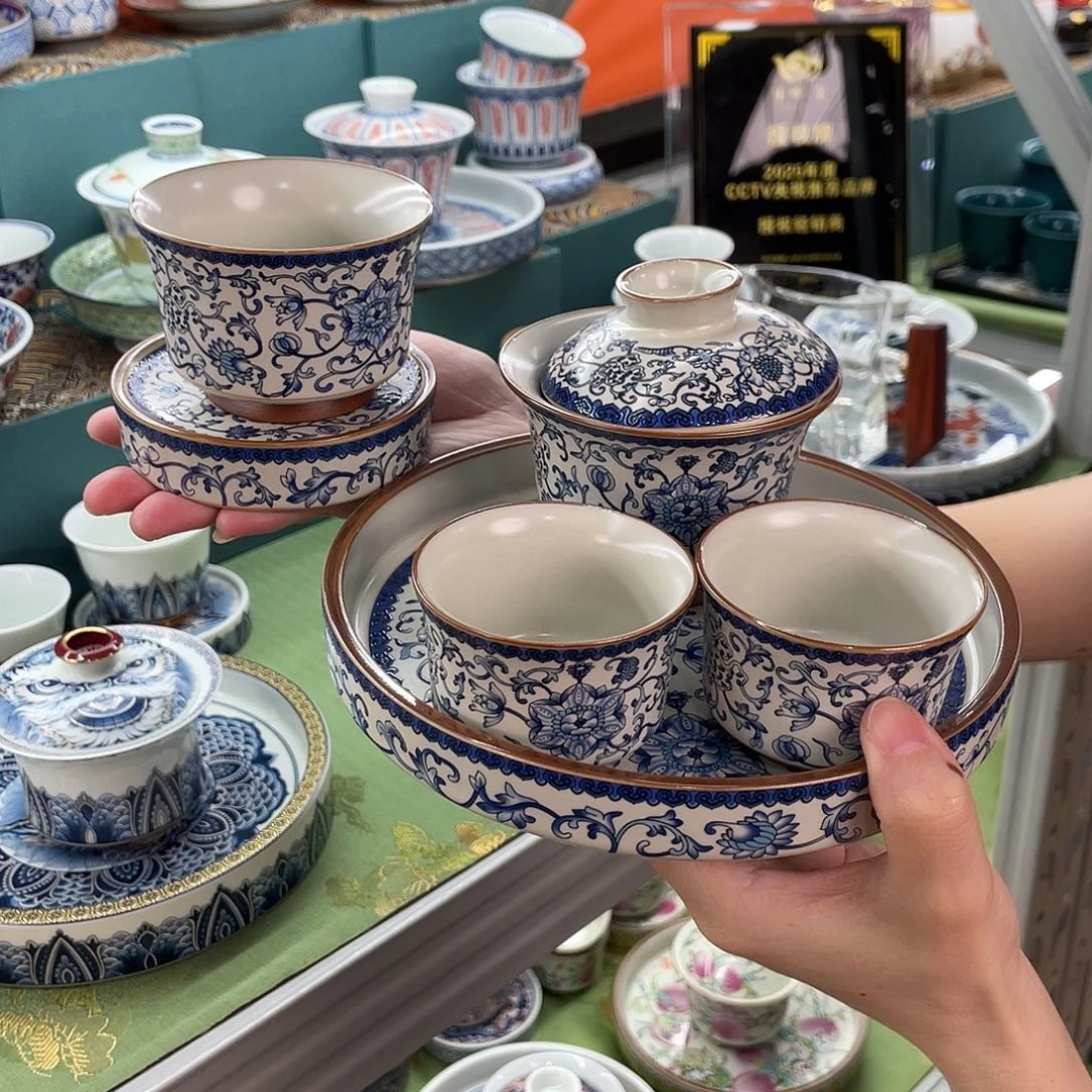 景德镇陶瓷盖碗茶具