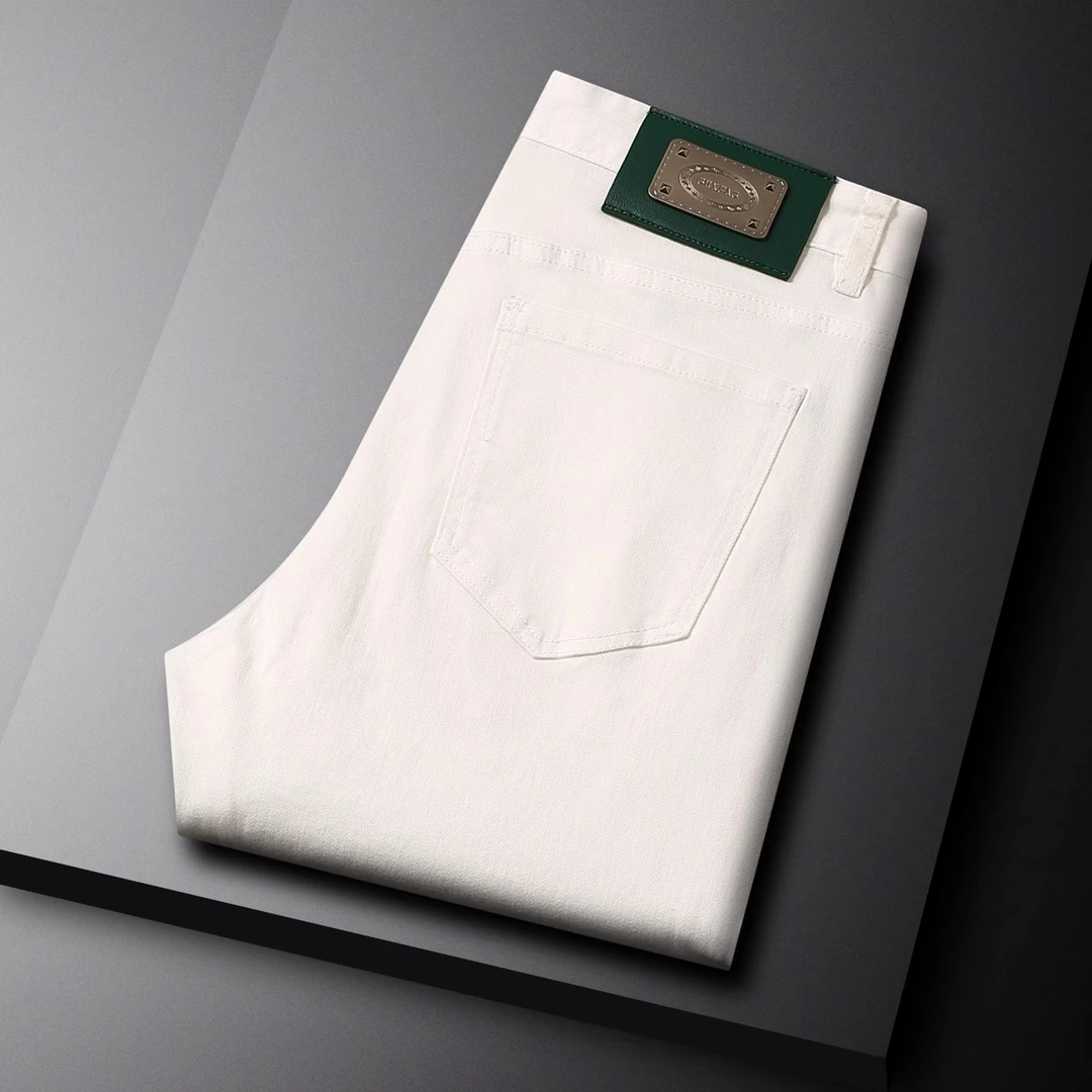 臣吾高端潮牌春夏季薄款牛仔裤男修身小直筒长裤弹力休闲九分裤