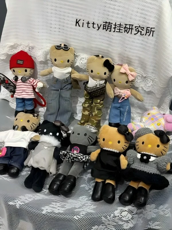[原单外贸]Kitty时尚包包挂件毛绒手作玩偶