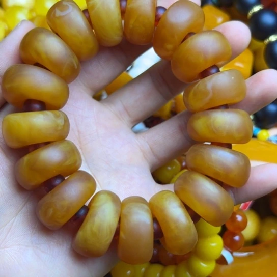 琥珀未镶嵌手链蜜蜡