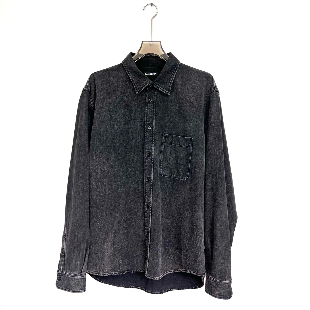 未使用 Balenciaga/巴黎世家 背后红字牛仔长袖衬衫/39码（北京）