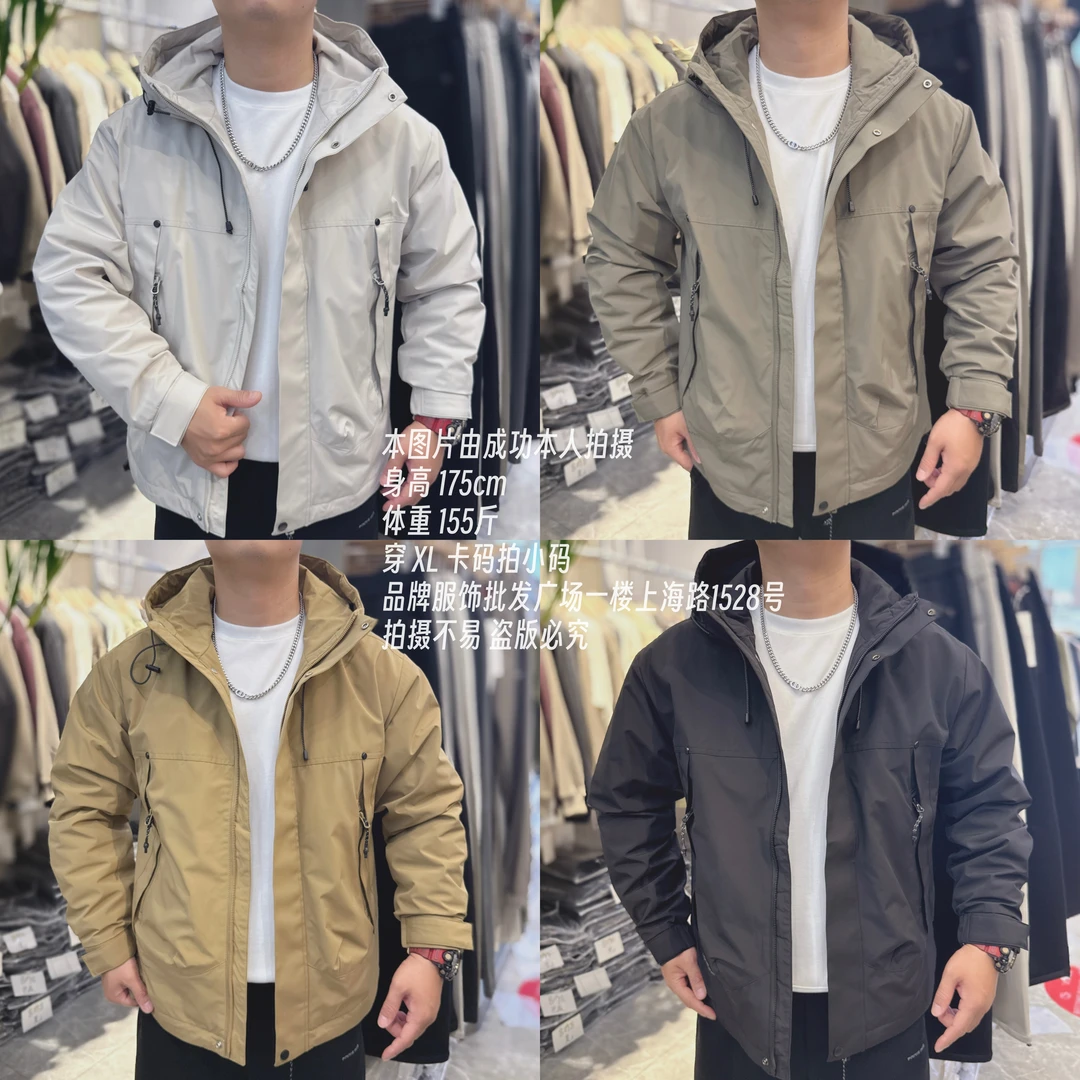 （棉衣）秋冬款户外三防冲锋衣连帽工装棉衣外套80951