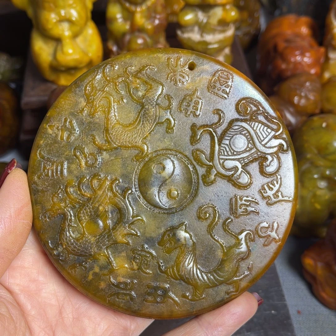 蛇纹石玉合金颈饰