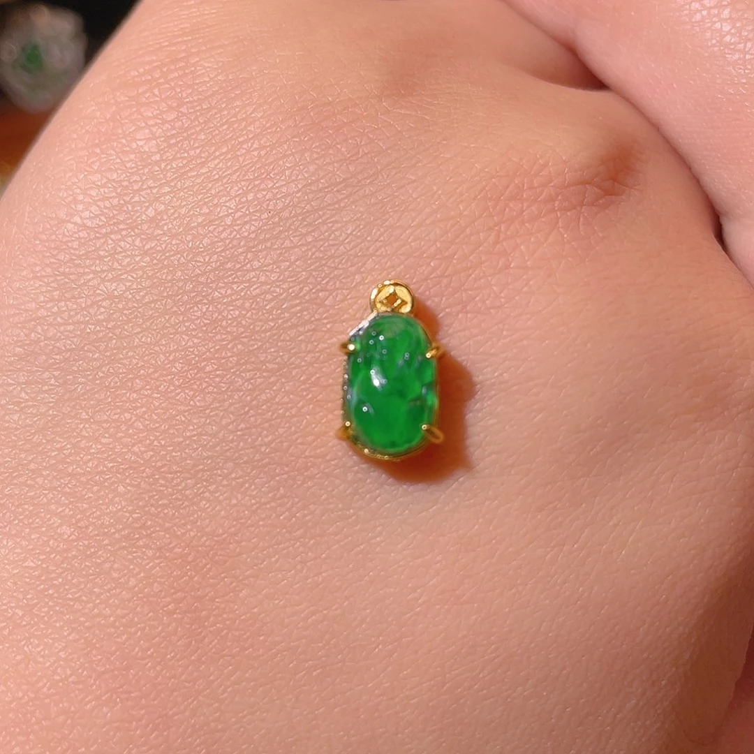 翡翠吊坠(不含链)银S925镶嵌