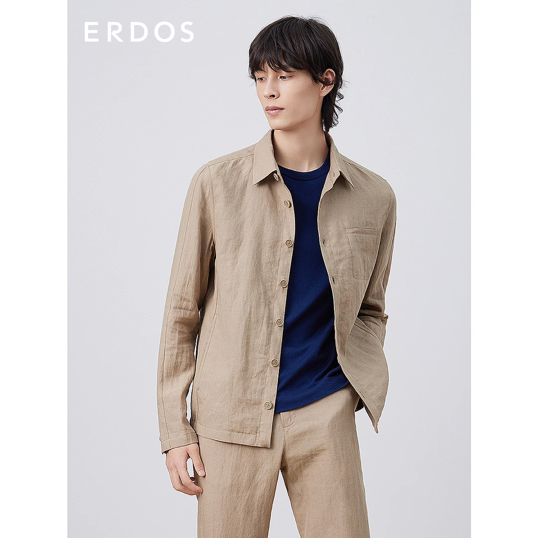 ERDOS 雨露麻外套 都市轻装系列商务亚麻夹克男A
