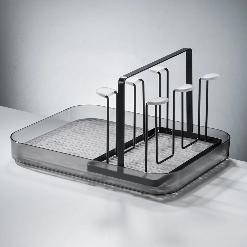 水杯架子倒挂水杯架置物架杯子柜玻璃杯家用托盘沥水架客厅茶杯架