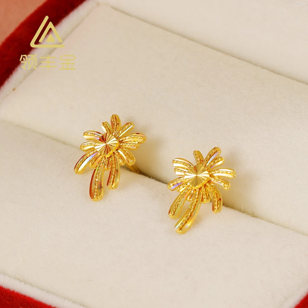 领丰金 5G黄金烟花耳钉 黄金按克卖 THE015原料金条#TH