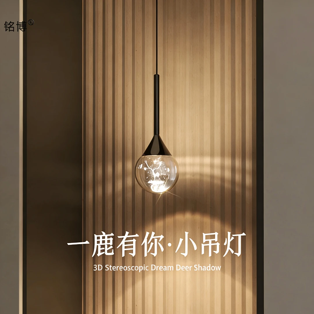 铭博创意玄关小吊灯高级感客厅卧室背景艺术氛围吊线灯可升降