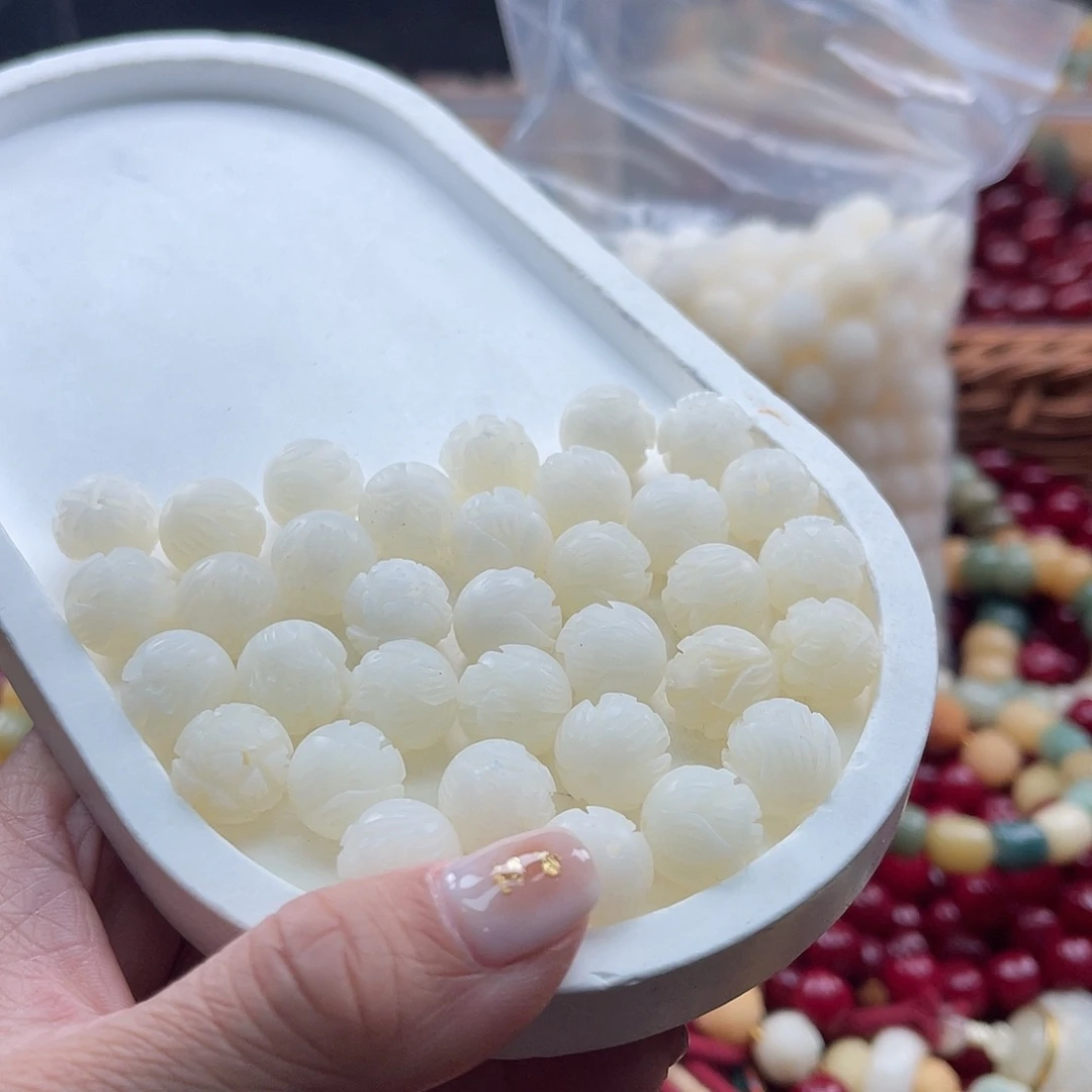 白玉菩提吊坠A/11mm/5+5颗