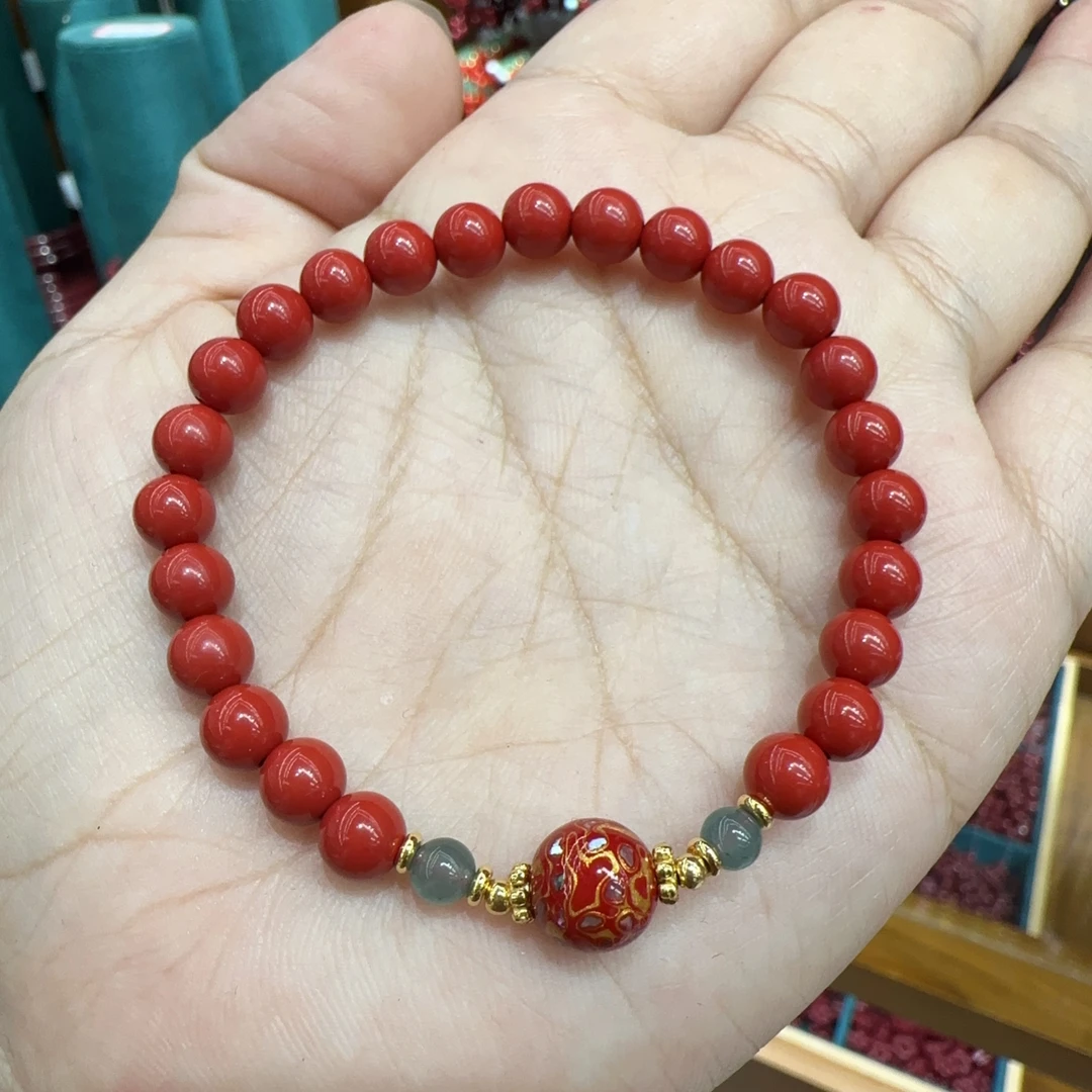 含辰砂工艺品0456  水飞砂辰砂/6-7mm手串