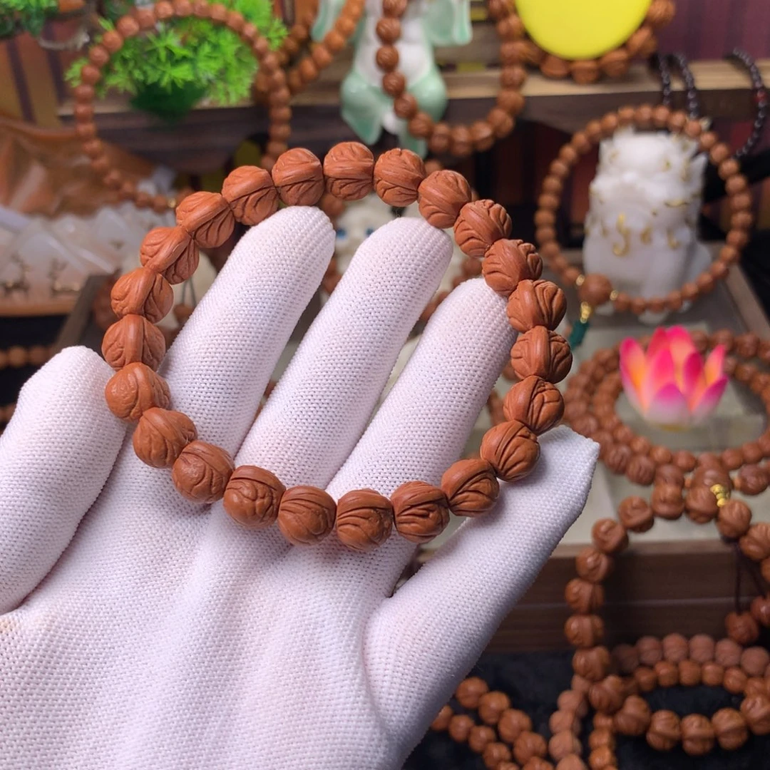 吴***帅桃核吊坠玉龙脊手串11