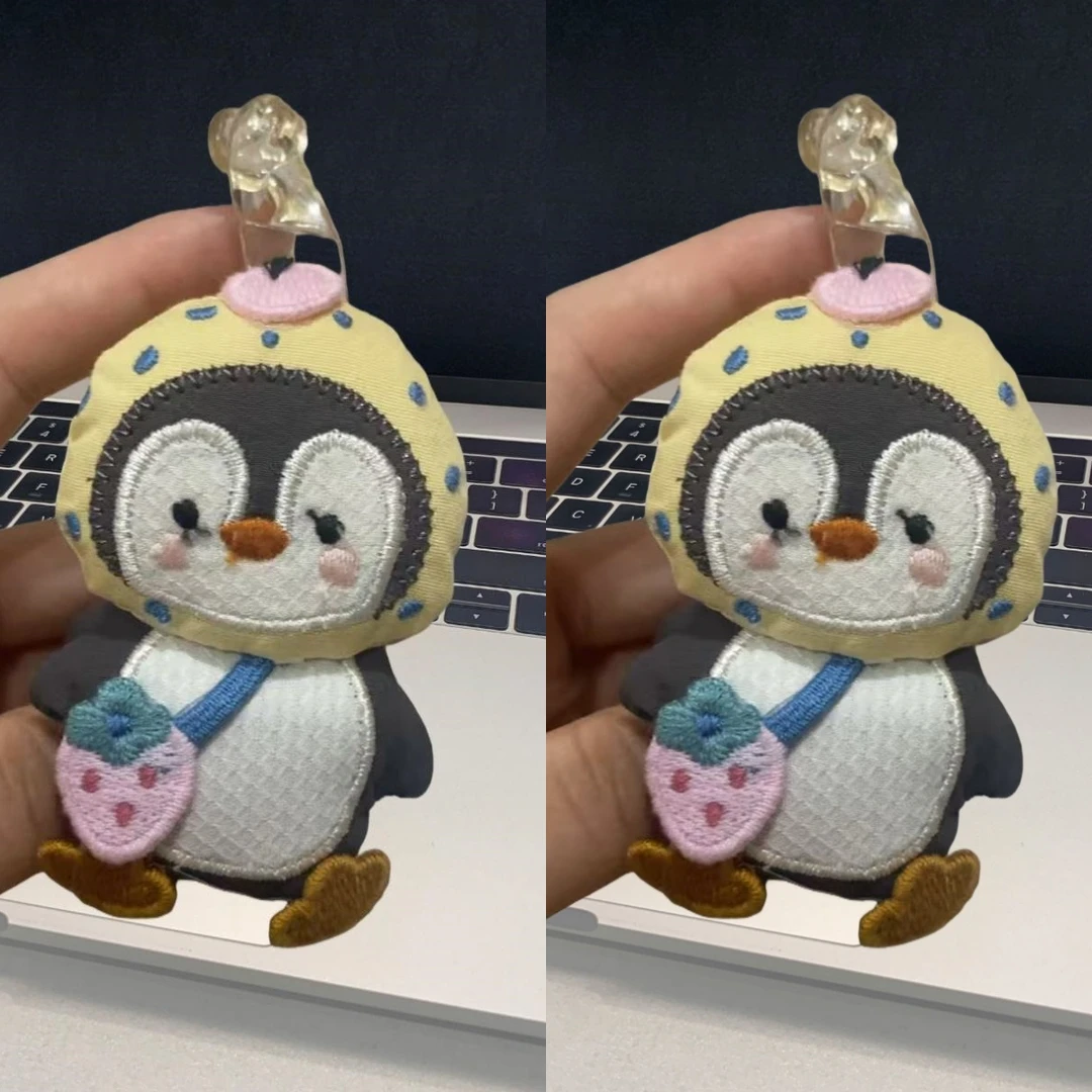 可爱小企鹅香蕉夹纯手工卡通后脑勺显发量马尾抓夹头饰发卡女发饰