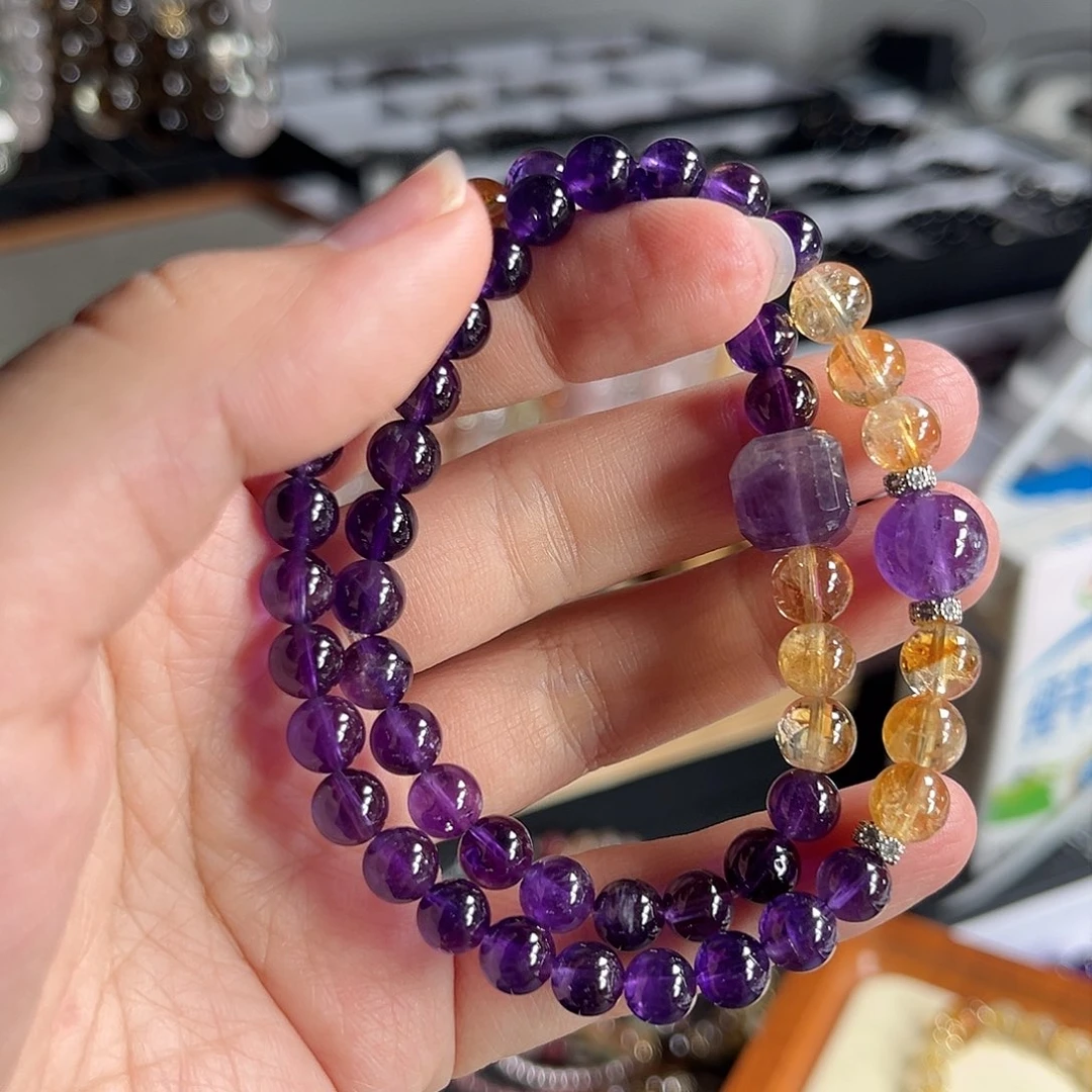 水晶手串未镶嵌紫水晶 6mm