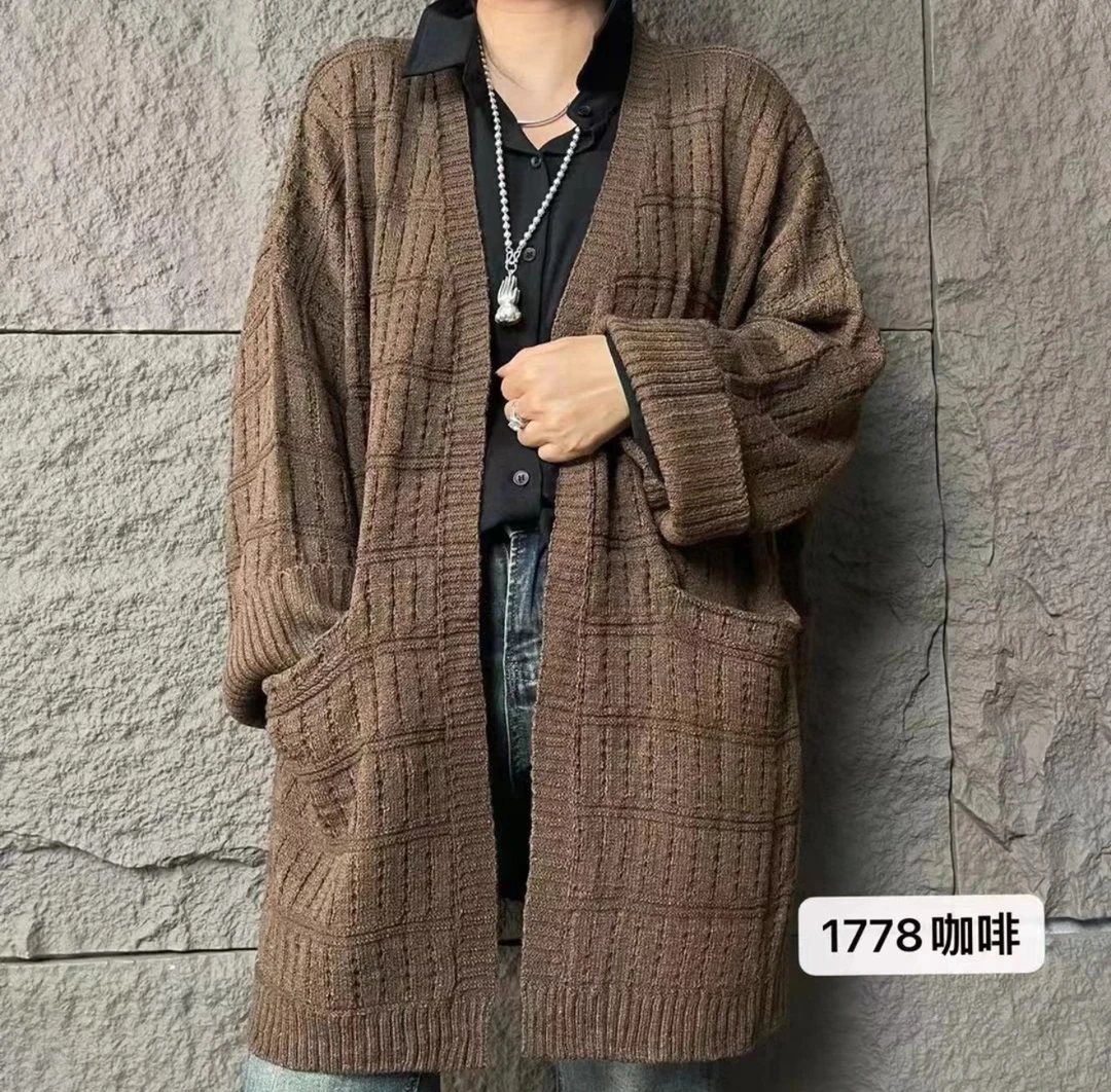 常规款老钱风长款宽松型毛针织衫毛衣秋季冬季宽松开衫韩版