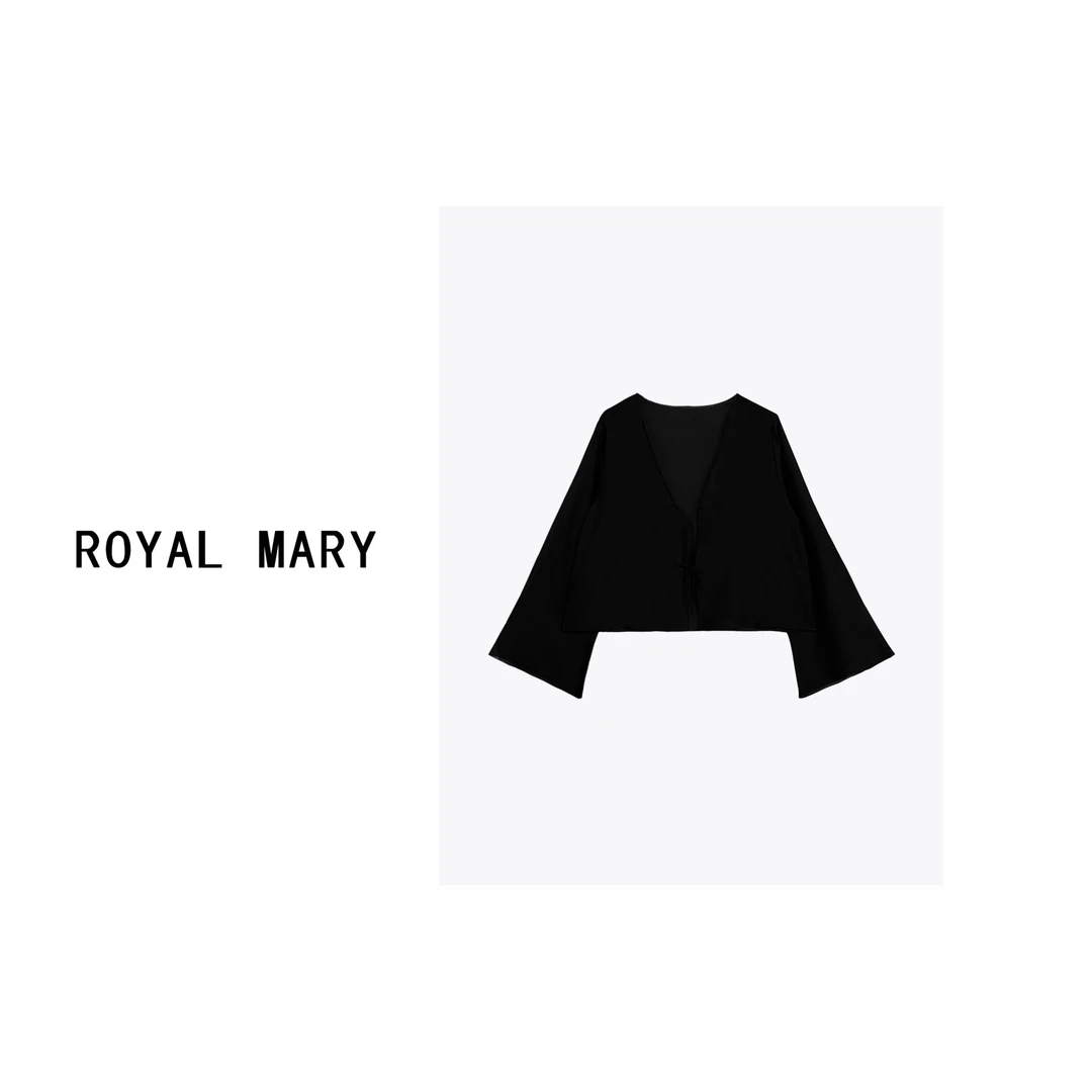 ROYAL MARY高奢时尚气质百搭纯色外穿透气罩衫夏季开衫WU001