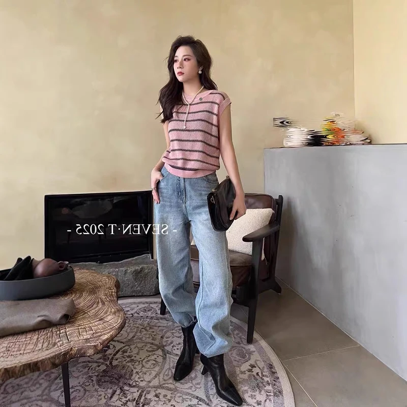 【粉色】3813超柔软新款高品质圆领针织上衣