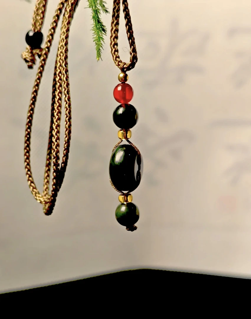 和田玉时来运转吊坠时尚百搭复古古风民族风镶嵌精美素款纯手工