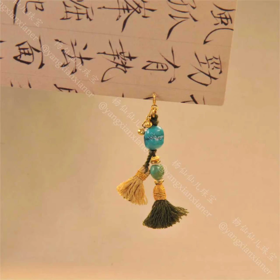 【杨仙仙珠宝】18K金镶嵌绿松石多宝提溜-1215