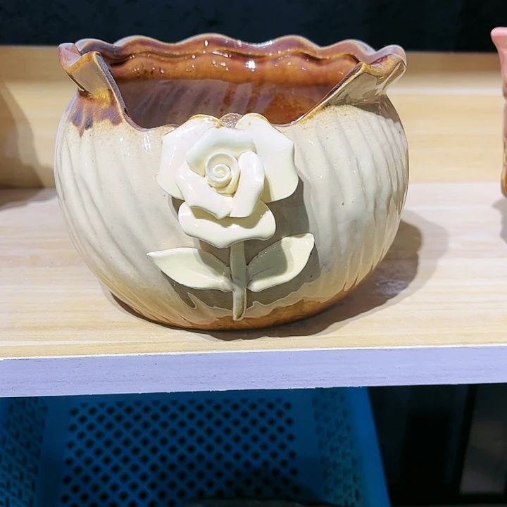 瓷片花盆多肉植物艺术品