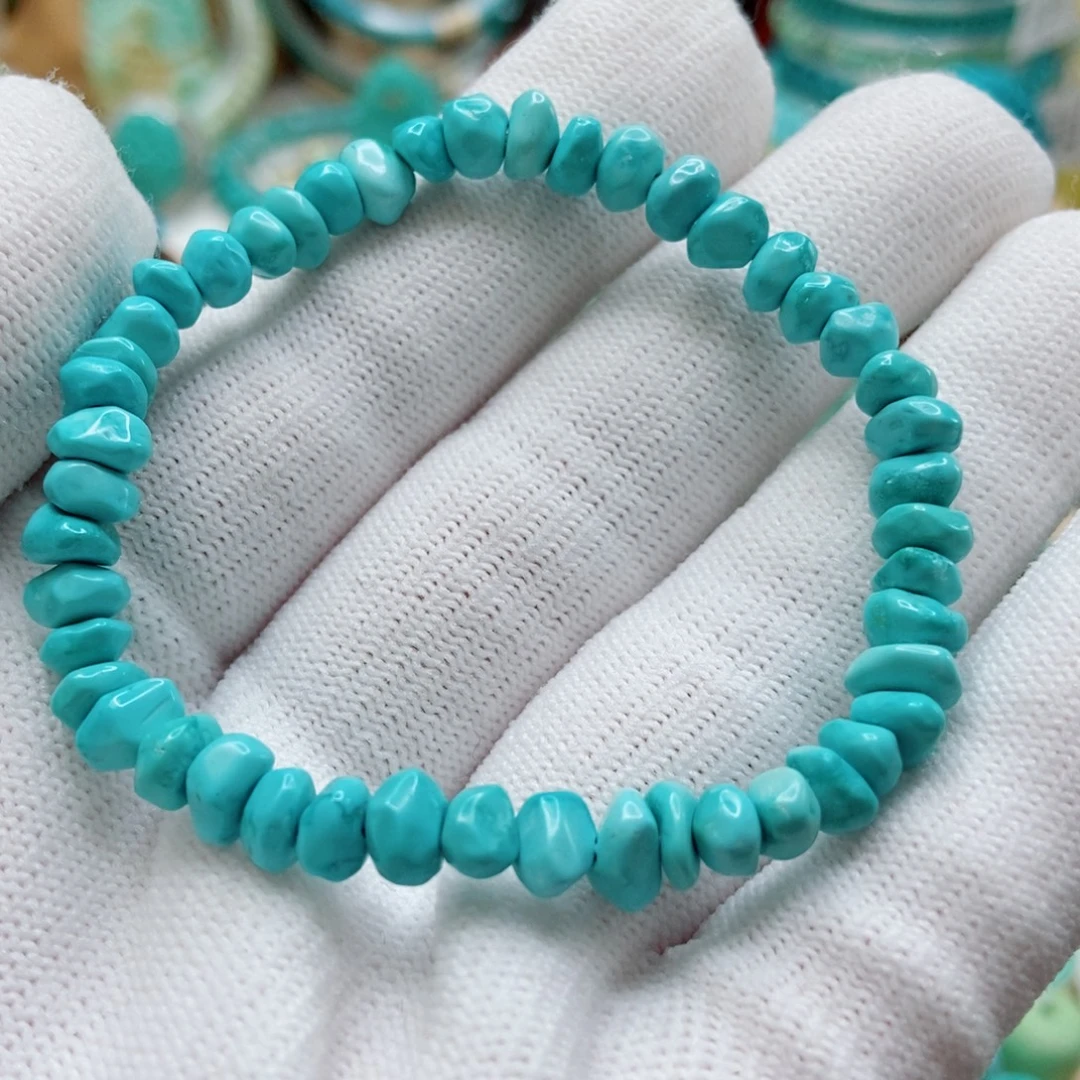 绿松石未镶嵌藏扣手串