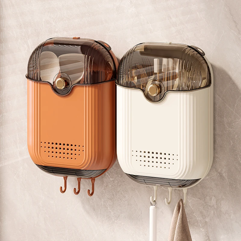 厨房专用筷子勺子收纳盒新款高档防尘壁挂式免打孔厨房筷子收纳架