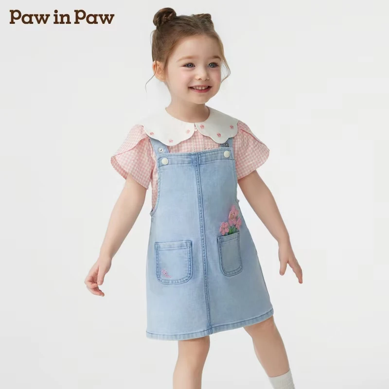 PAWINPAW卡通小熊牛仔连衣裙(JEAN ONE-PIECE)(OJ)PCOJF2282E【XH】