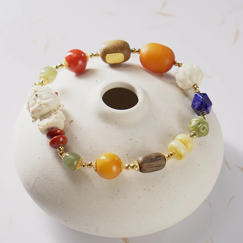 【万福合】原创设计猛犸牙单圈轻奢国风气质百搭手串多样性发一